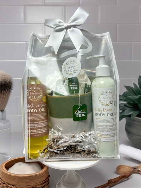 Pour into U or someone special that need some extra love.  Now give the gift of intentional self-care with our exclusive Inspire U Bundle Bag 🌿